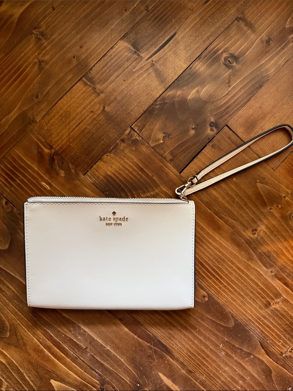 kate spade Cream Zip Wristlet with Detachable Strap